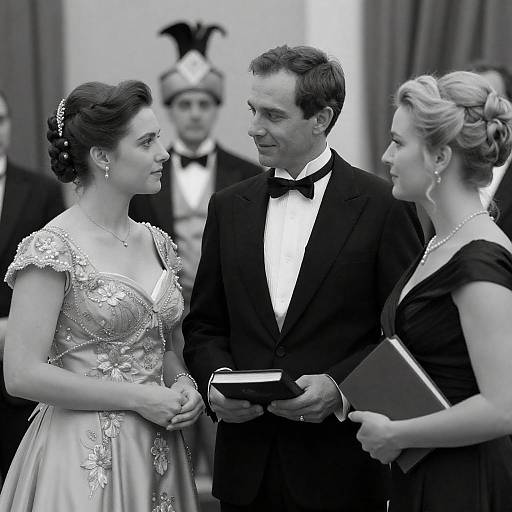 Elegant Formal Attire in Monochrome