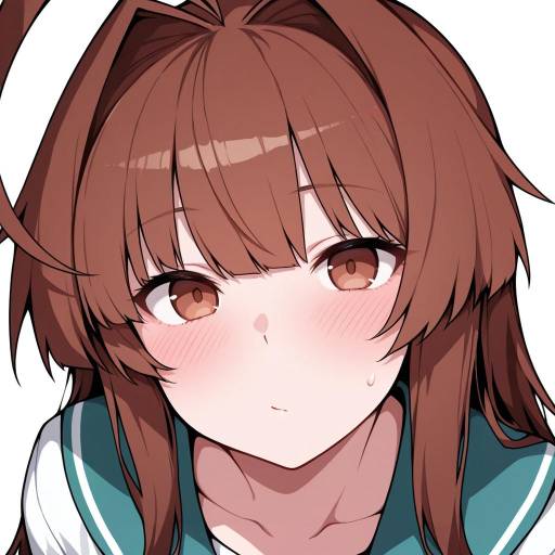 Blushing Girl with Huge Ahoge