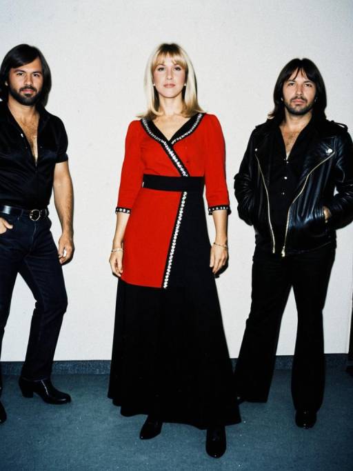 ABBA Band Members Posing in Classic Outfits