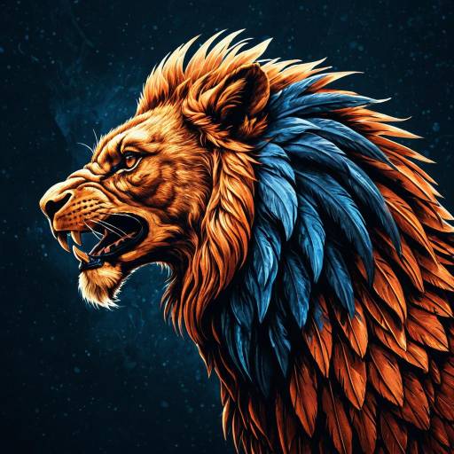 Stylized Griffin Lion Head Illustration Stylized Griffin Lion Head Illustration