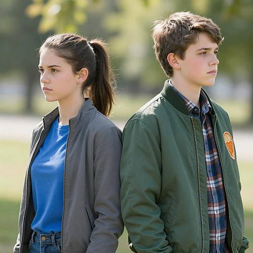Contemplative Teens in Sunlit Outdoors