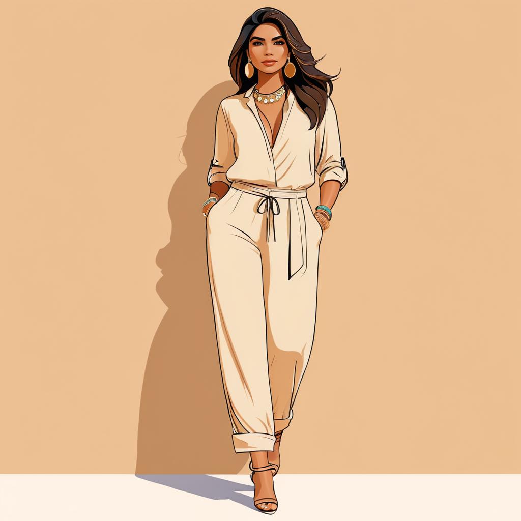 Stylish Middle-Eastern Woman Cartoon Illustration