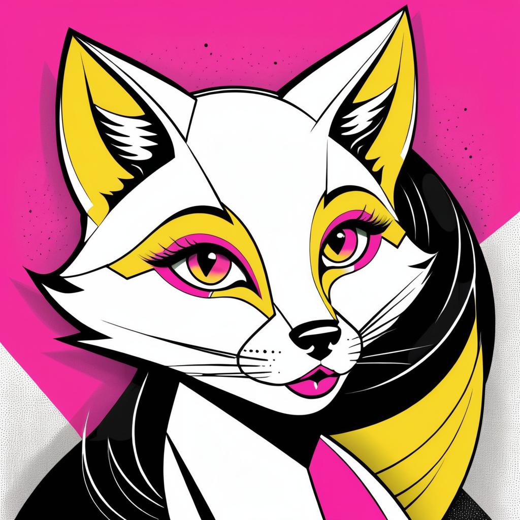 Surrealist Comic Fox Illustration