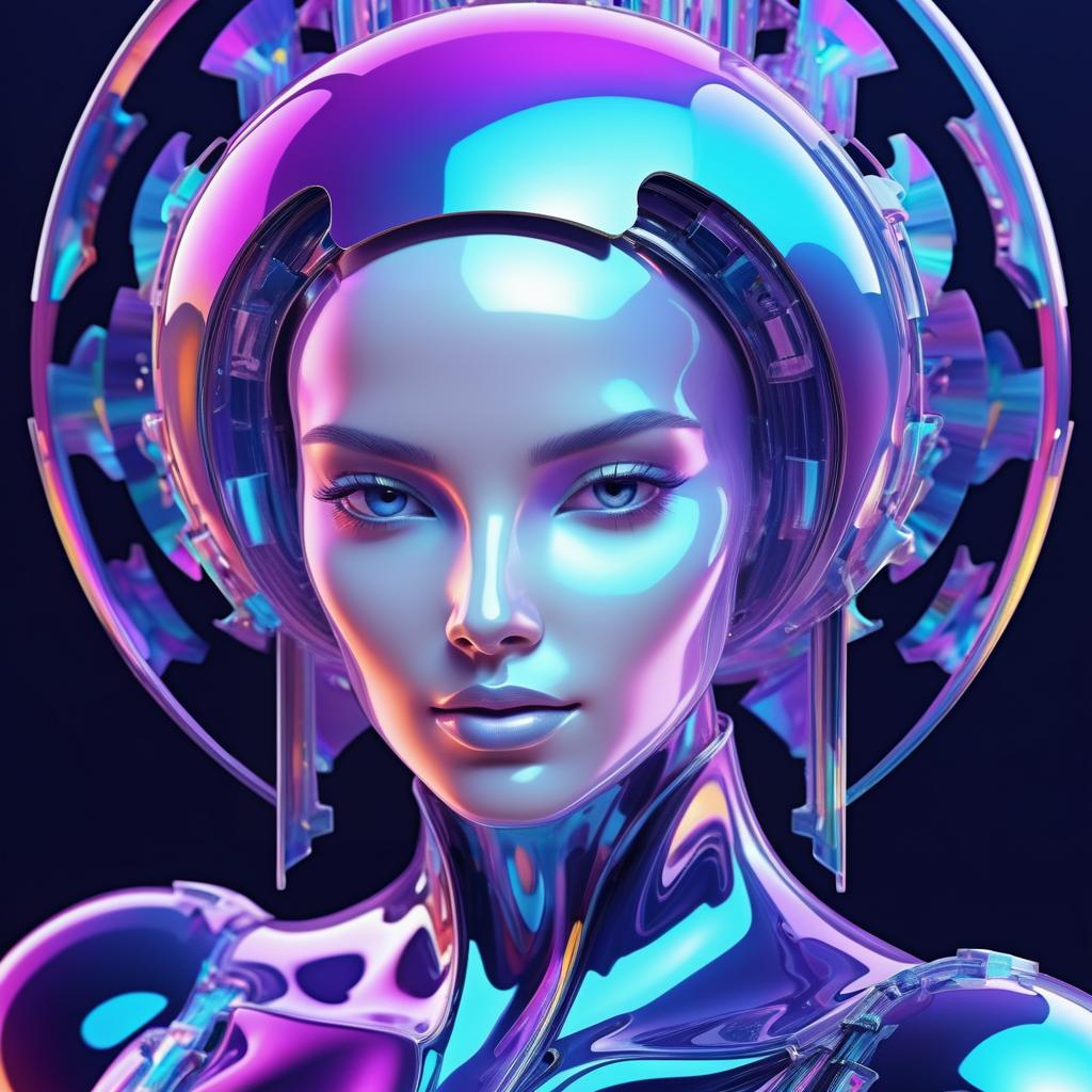 Futuristic Biomechanical Woman in 3D