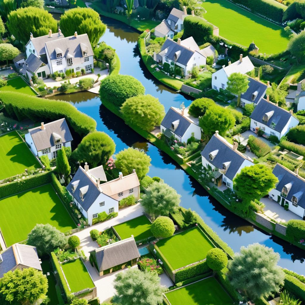 Aerial View of a Serene Village