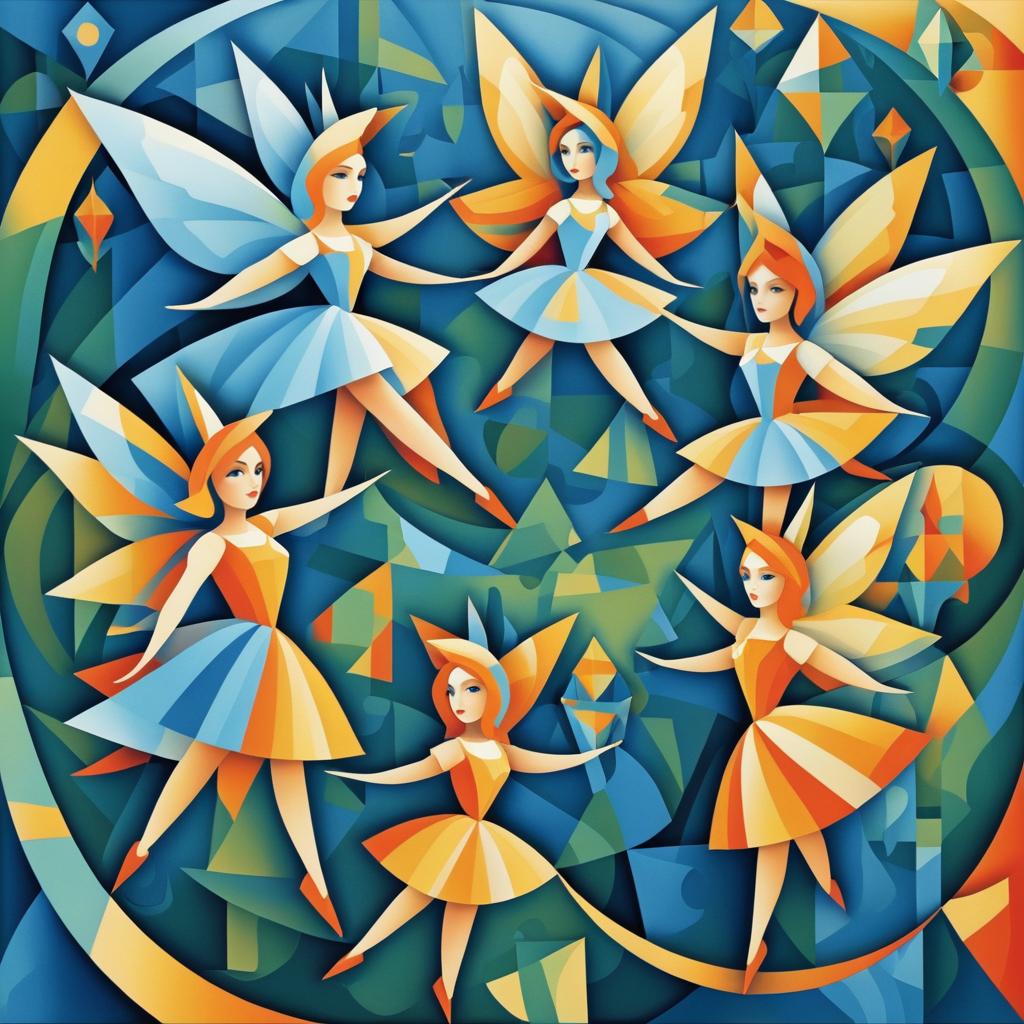 Cubist Fairies: Gallery-Ready Artwork