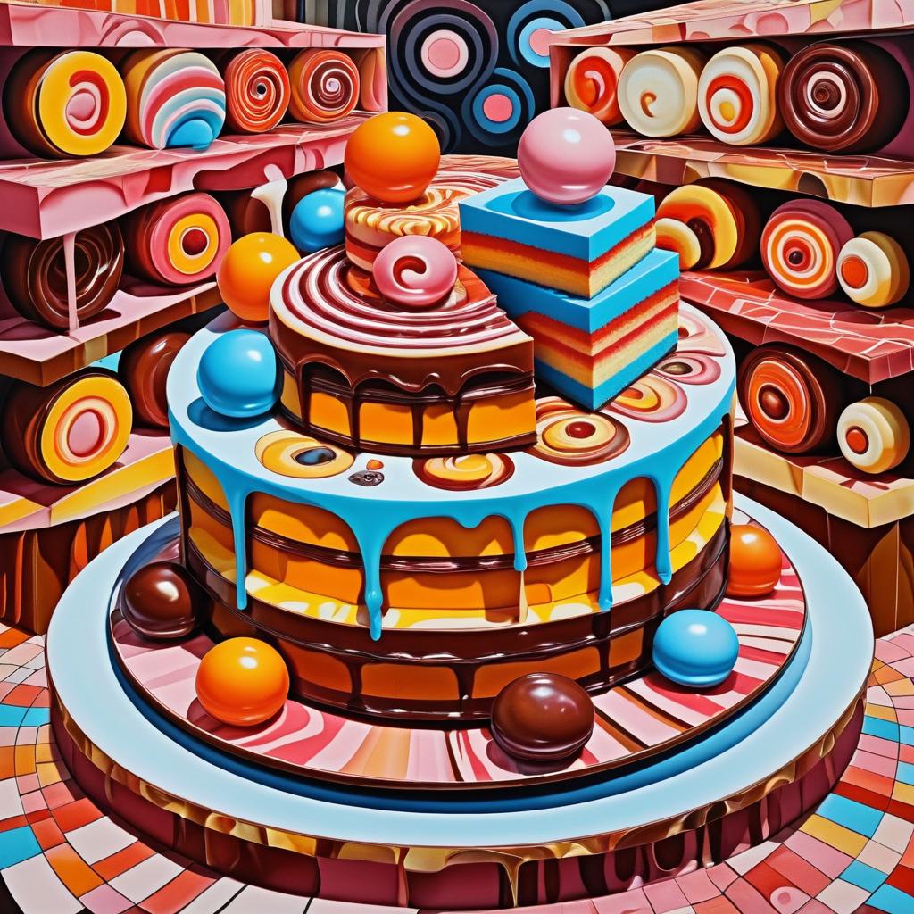 Surreal Cubist Sweets with Grotesque Interiors