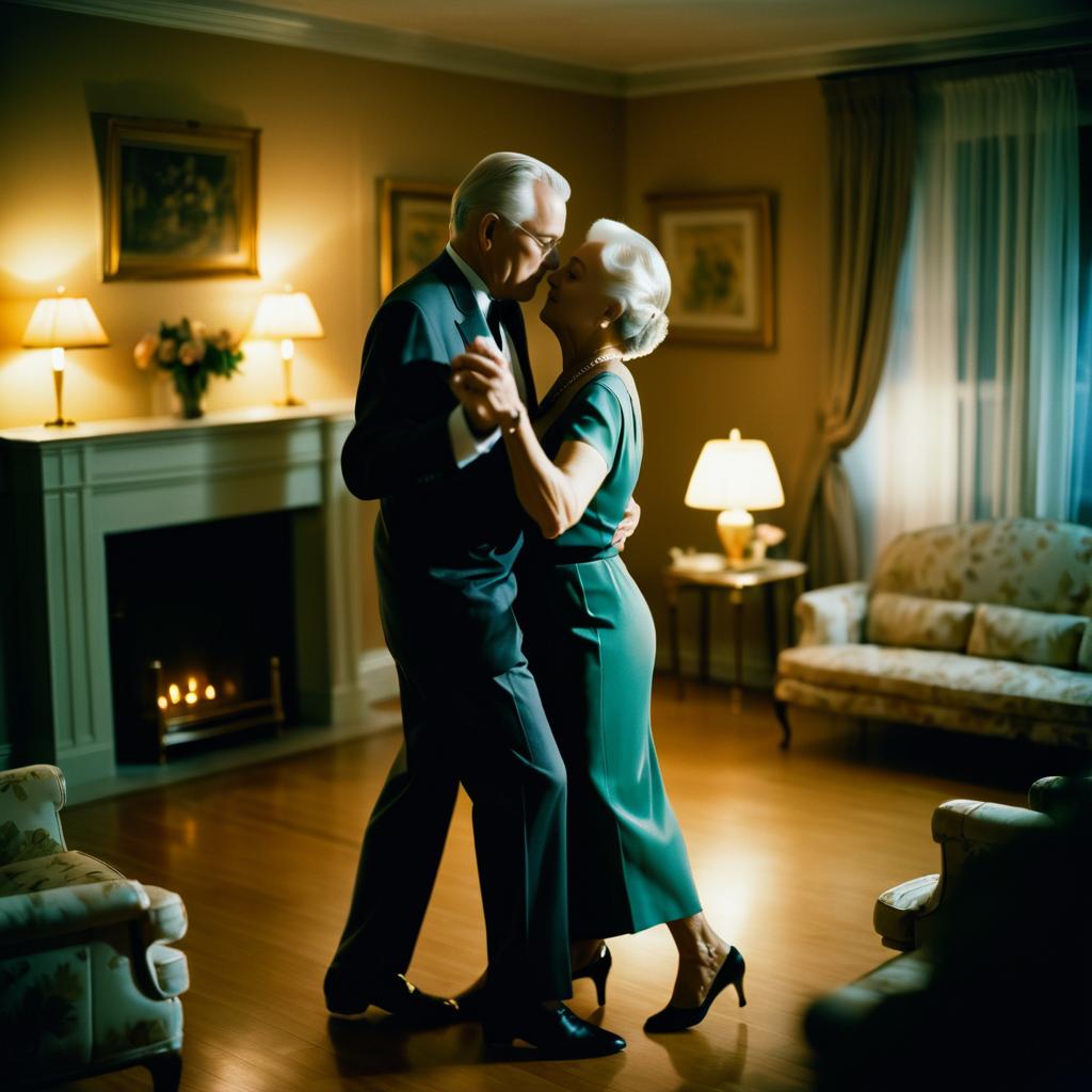 Intimate Dance of an Elderly Couple