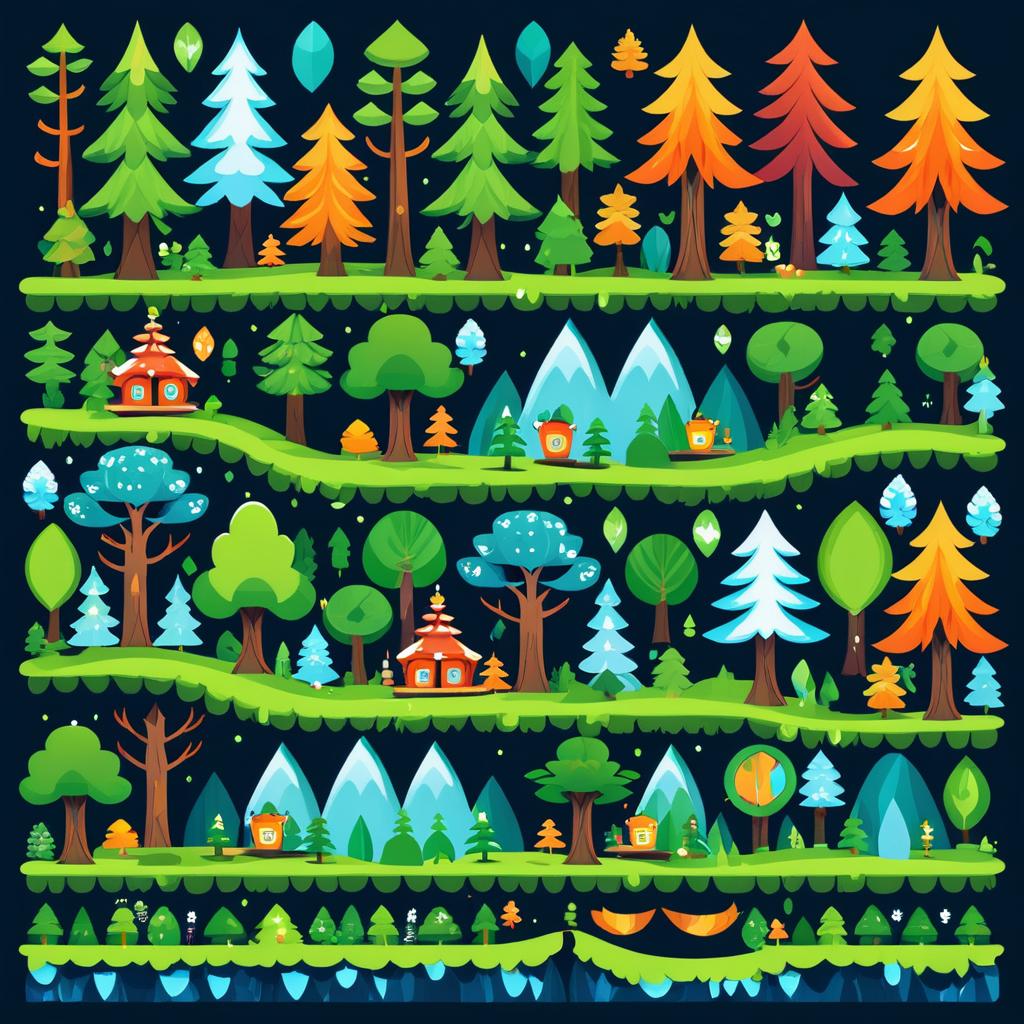 Whimsical Scandinavian Forest Sprite Sheet