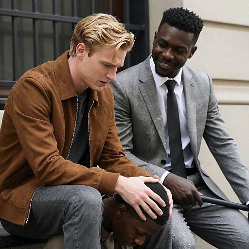 Portrait of Two Men in Unique Setting