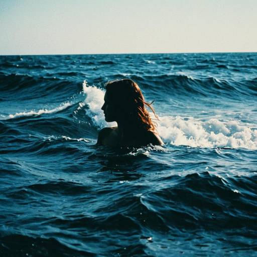 Woman in Ocean Waves at Sunset Woman in Ocean Waves at Sunset