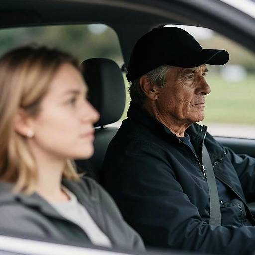 Serious Driver and Reflection in Car