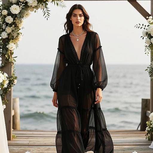 Bohemian Chic Bride on Pier