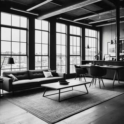 Monochrome Modern Loft Interior