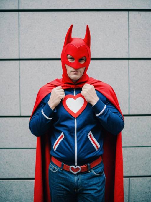 Man in Heart Symbol Superhero Costume