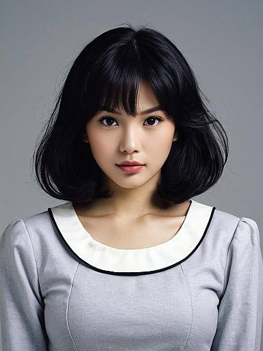 Portrait of Woman in Creamy Mami Costume