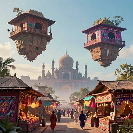 Fantastical Pakistani Floating Market Scene