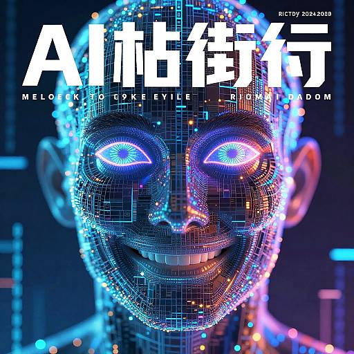 Futuristic AI Digital Face Cover