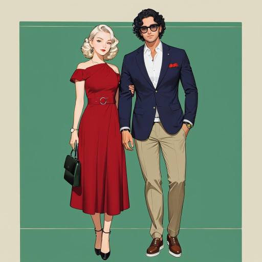 Stylish Couple in Vibrant Green Setting Stylish Couple in Vibrant Green Setting