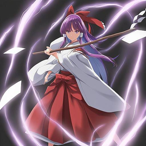 Illustration of Hakurei reimu (pc-98), touhou in the style of Kloah