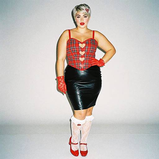 Plus-Size Woman in Valentine’s Outfit
