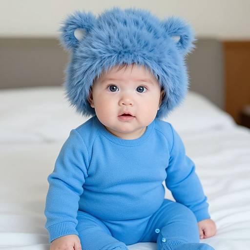 Adorable Baby in Blue Outfit