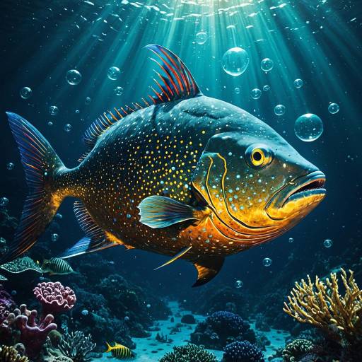 Colossal Sunfish Swimming Underwater