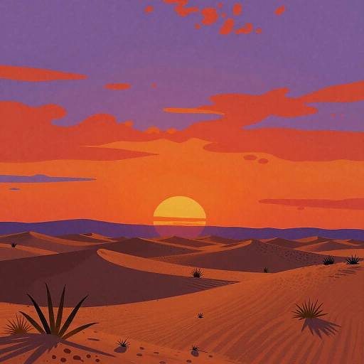 Henri Matisse Style Desert Sunset