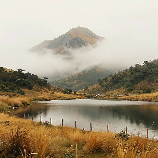 Serene Misty Mountain Landscape