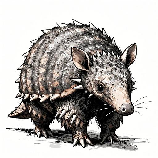 Abstract Cartoon Armadillo Graffiti Style