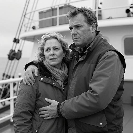 Intimate Moment Aboard a Ship