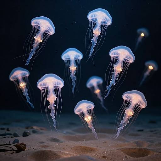 Ethereal Jellyfish Over Desert Sands