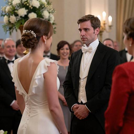 Formal Wedding Ceremony with Bride and Groom