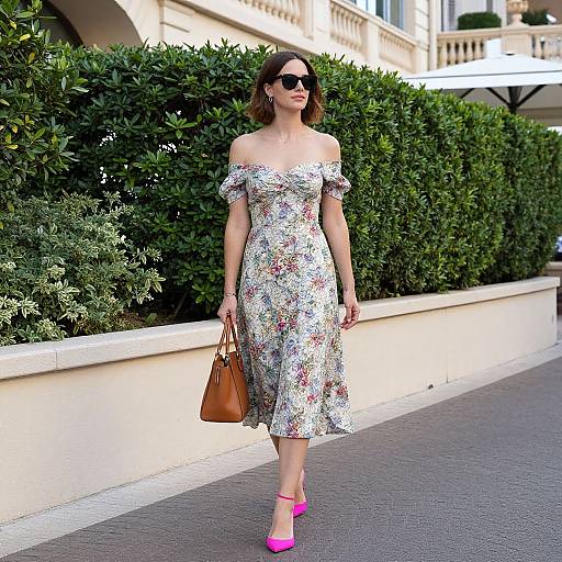 Stylish Woman Walking in Monaco