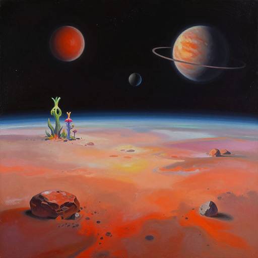 70s Sci-Fi Planet Surface Scene