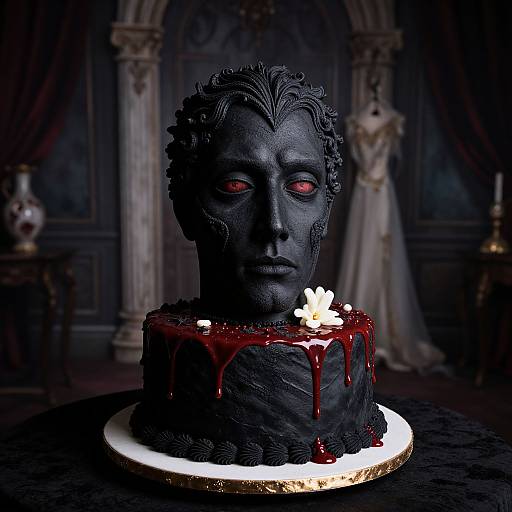 Gothic Severed Head Wedding Cake