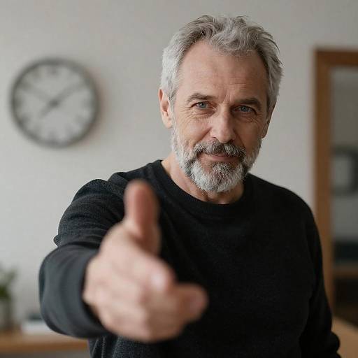 Middle-Aged Man in Black Sweater