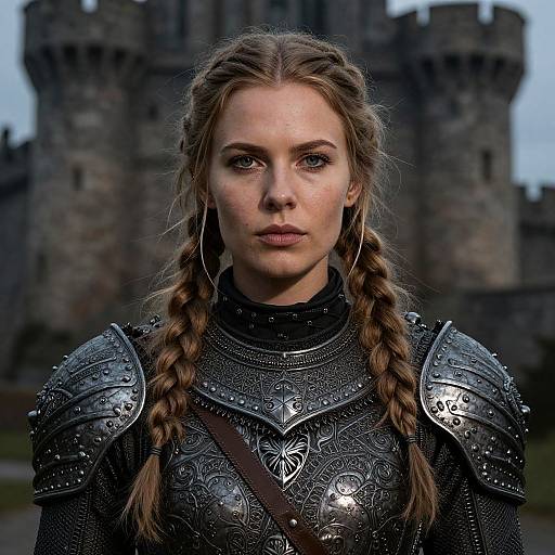 Hyperrealistic Nordic Woman in Armor