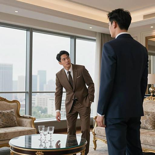 Luxurious Apartment: Two Men Portrait
