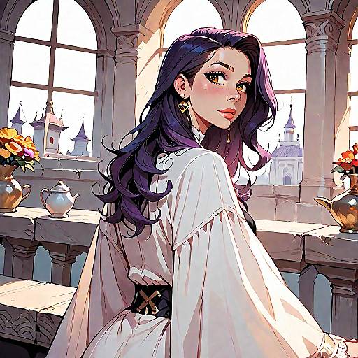 Surprised Girl in a Palace Setting