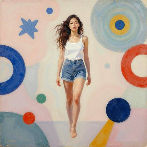 Surreal Dreamscape with Floating Shapes