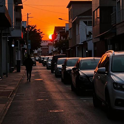 Sunset Glow on Urban Street