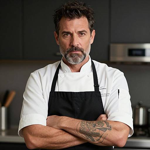 Confident Chef with Tattoo Sleeve