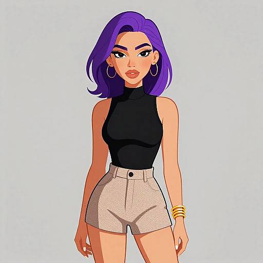 Chic Woman in Stylish Neutral Outfit