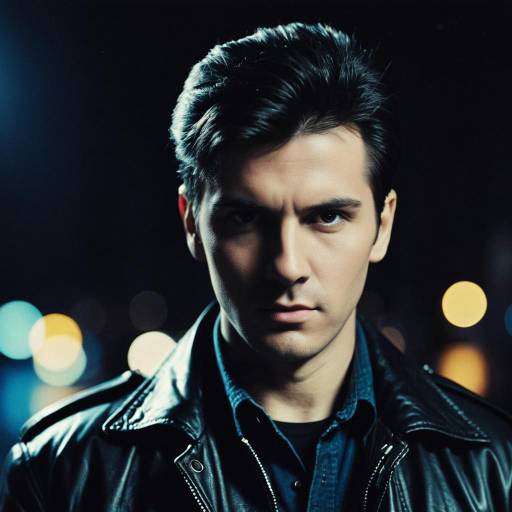 Serious Man with 1980s Urban Look