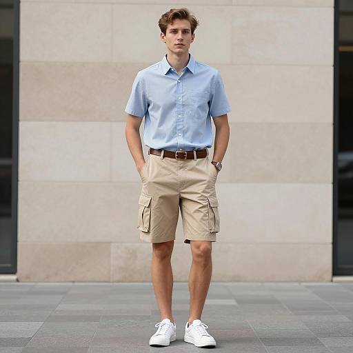 Young man in semi-formal summer outfit