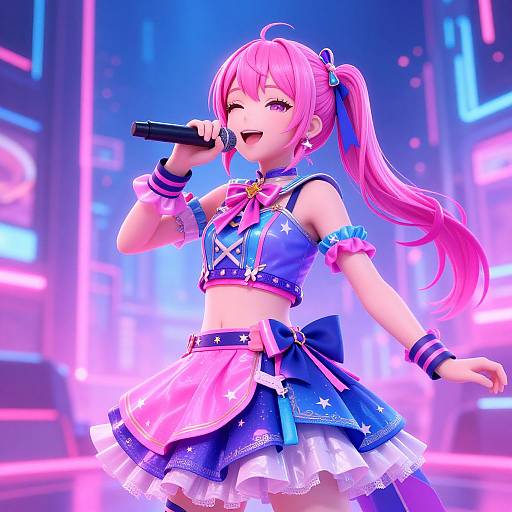 Futuristic Anime Idol Singing