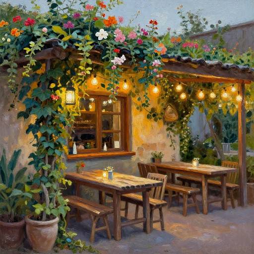 Ivy-Covered Rustic Outdoor Dining