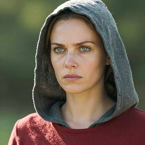 Cinematic Woman in Hooded Costume Portrait