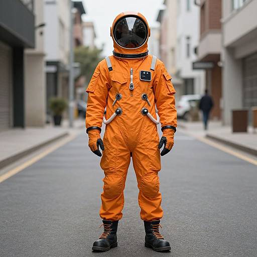 Man in Yellow Astronaut Costume